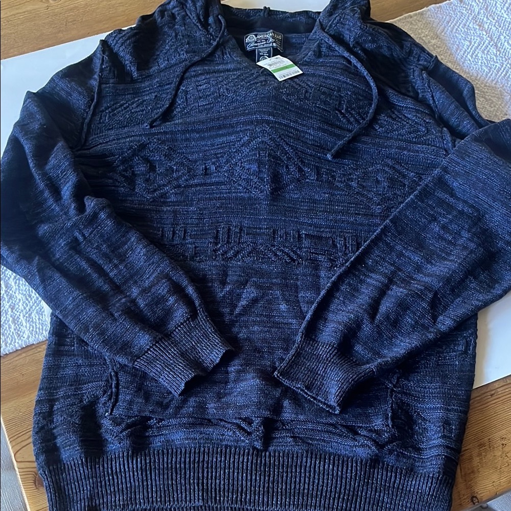 American Rag Blue Knit Hoodie Sweater NWT
